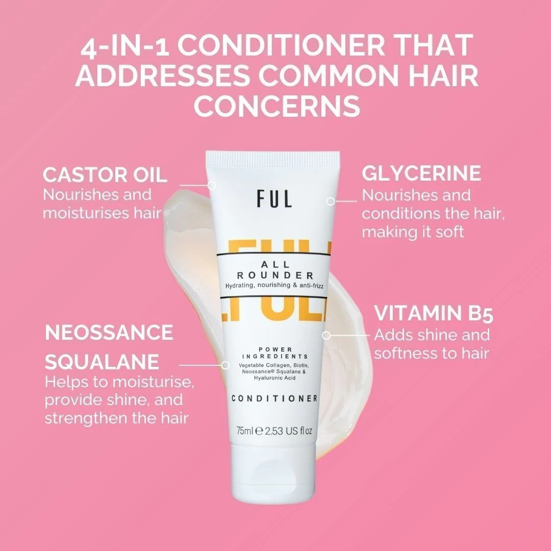 FUL All-Rounder Conditioner Mini 75ml – Moisturising Sulphate-Free Care for Dry, Frizzy Hair - Image 3