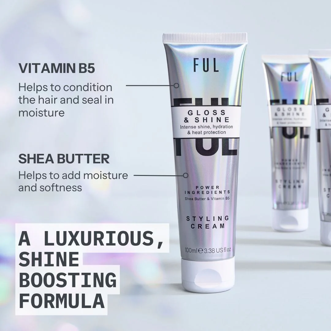 FUL Gloss and Shine Styling Cream 100ml – Lightweight Anti-Frizz, Heat Protection, Hydration & Radiant Shine - Image 4