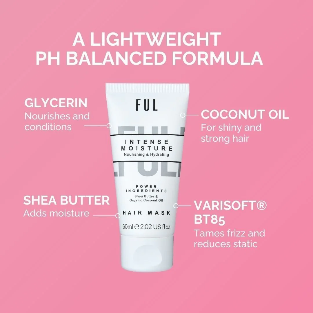 FUL Intense Moisture Hair Mask Mini 60ml – Deep Hydration for Dry, Damaged or Curly Hair - Image 3