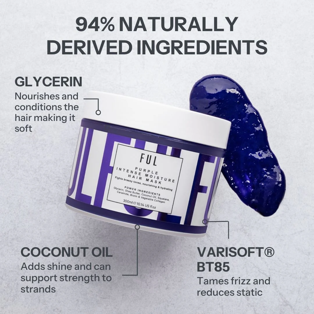 FUL Purple Hair Mask 300ml – Anti-Yellow Toning Mask for Blonde, Silver & Bleached Hair - Image 3