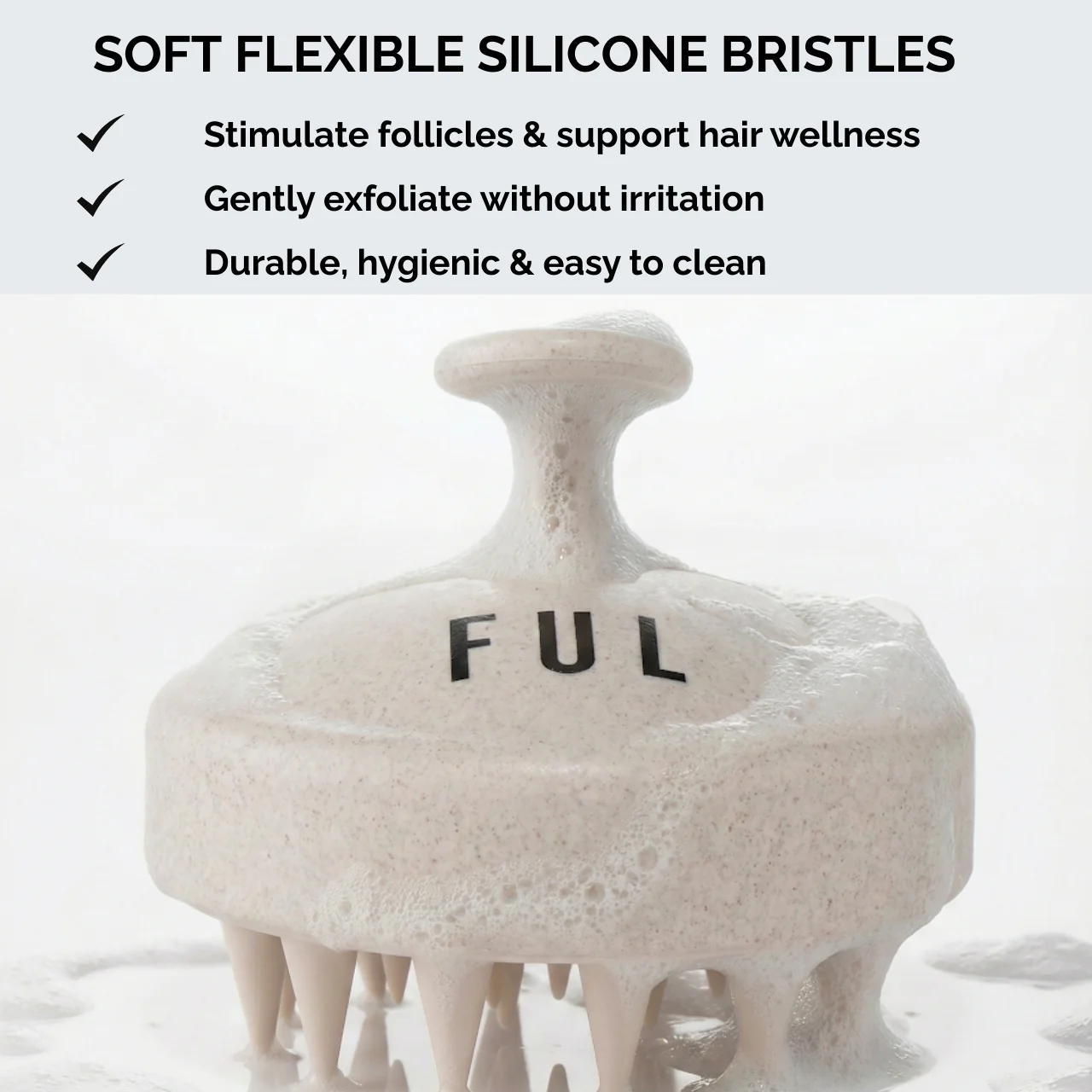 FUL Scalp Massager Brush – Silicone Exfoliator for Hair Growth, Flakes & Deep Cleansing - Image 3